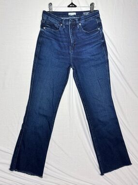 Good American Good Standard Kick Flare Jeans Size 8 / 29 High Rise Raw Hem
